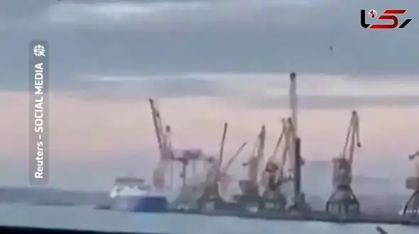 Moment Turkish Cargo Ship Targeted in Ukraine