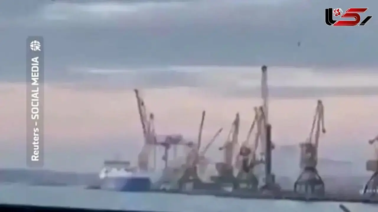 Moment Turkish Cargo Ship Targeted in Ukraine