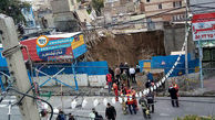  عملیات آوار برداری ریزش ساختمان در منطقه فلاح تهران متوقف شد + فیلم