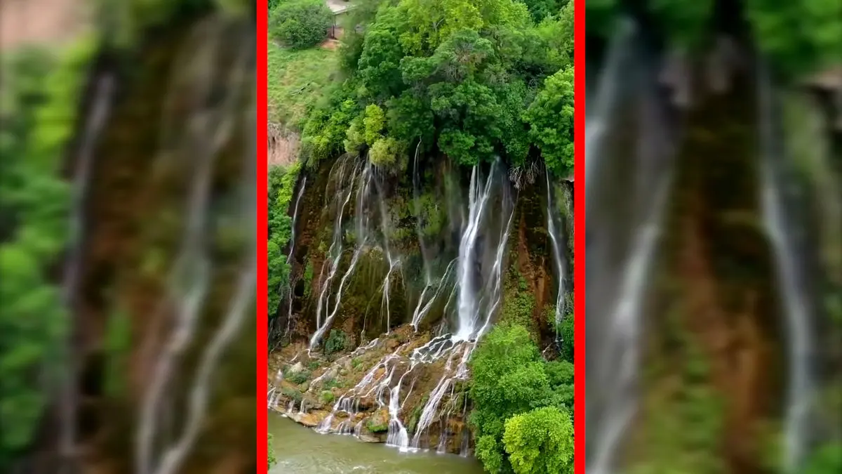 فیلم مناظر دیدنی آبشار بیشه از نمای هوایی
