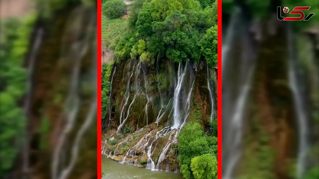 فیلم مناظر دیدنی آبشار بیشه از نمای هوایی