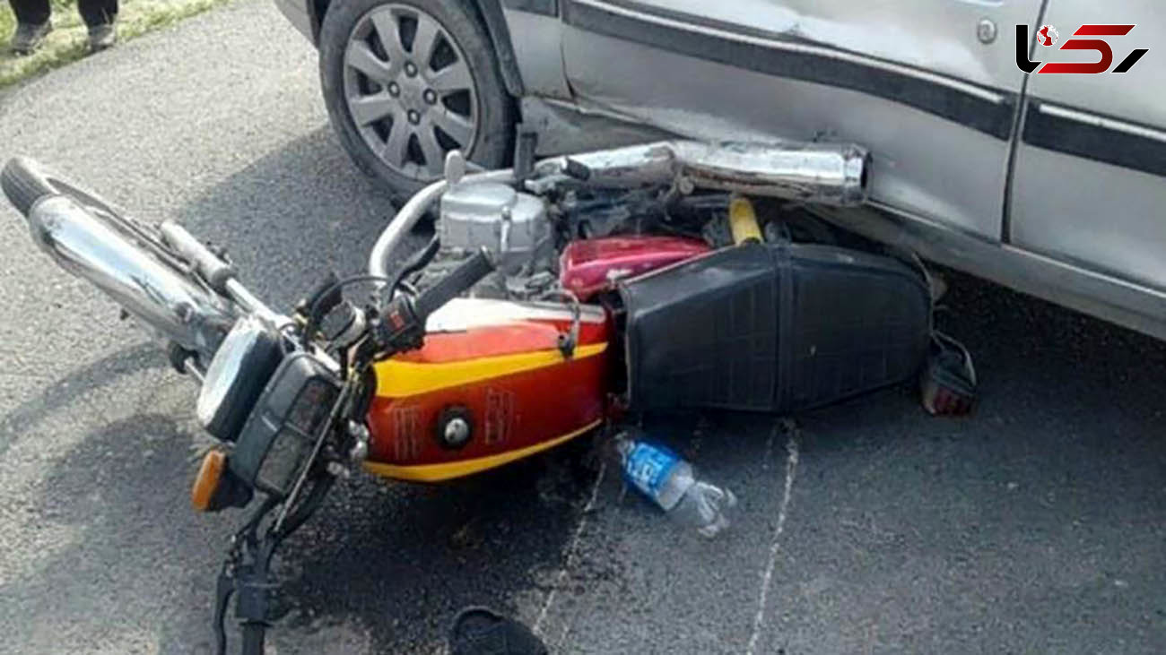 تصادف هولناک موتور با پراید در تهران