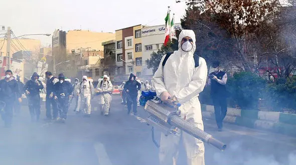 محدوده میدان شوش ضدعفونی می‌شود