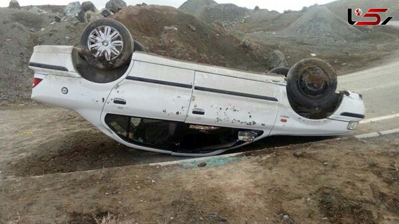 واژگونی مرگبار سمند در جاده یاسوج