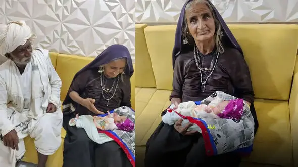 این زن در 70 سالگی فرزند به دنیا آورد + عکس