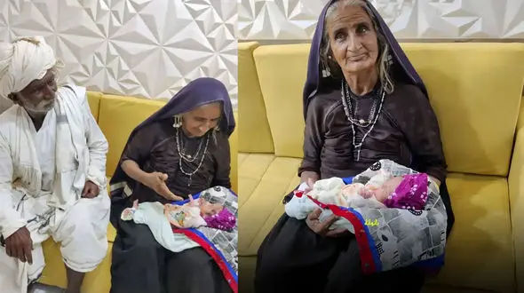 این زن در 70 سالگی فرزند به دنیا آورد + عکس