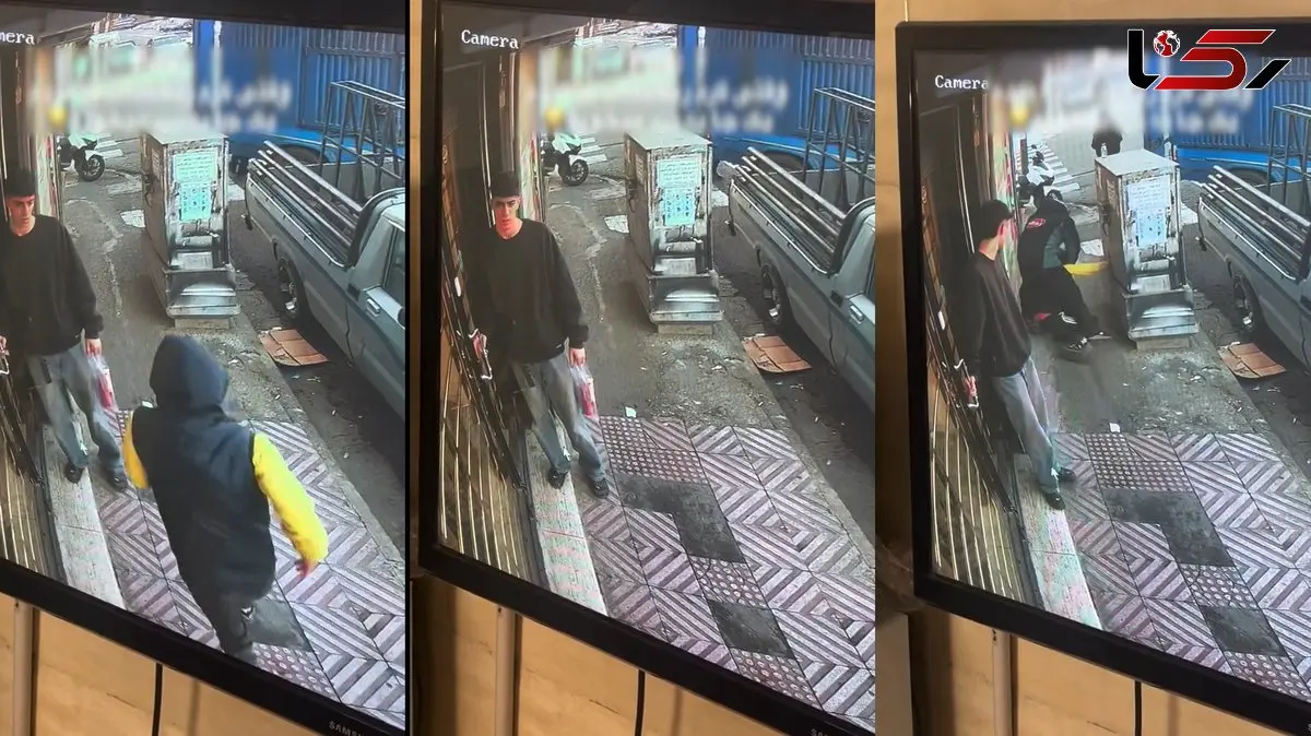 فیلم / پسرجوان پیاده‌رو، دزد موبایل‌قاپ را نقش بر زمین کرد!