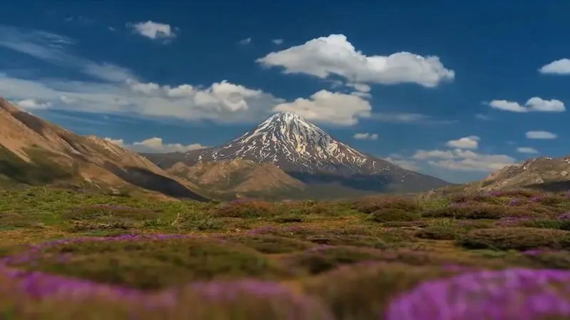 قابی تماشایی از نمای جنوب غربی کوه دماوند