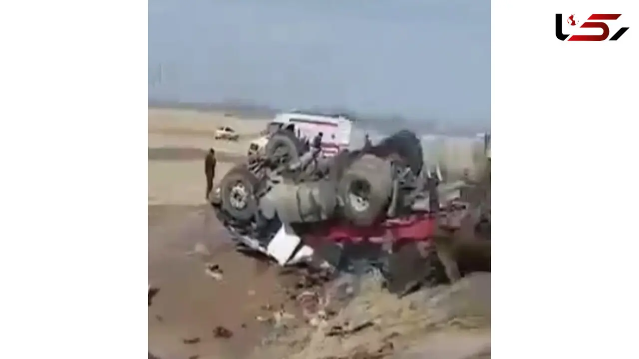 تصادف وحشتناک ام وی ام با کامیون / وضعیت سرنشینان نامعلوم است!
