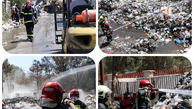 آتش سوزی وحشتناک در سکوی بازیافت خشک / مهار آتش ۵ ساعت طول کشید + عکس ها