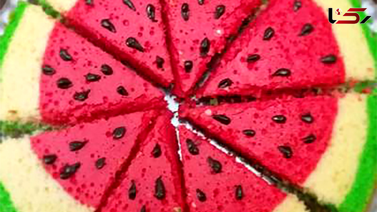 کیک هندوانه خوشمزه برای شب یلدا + فیلم 