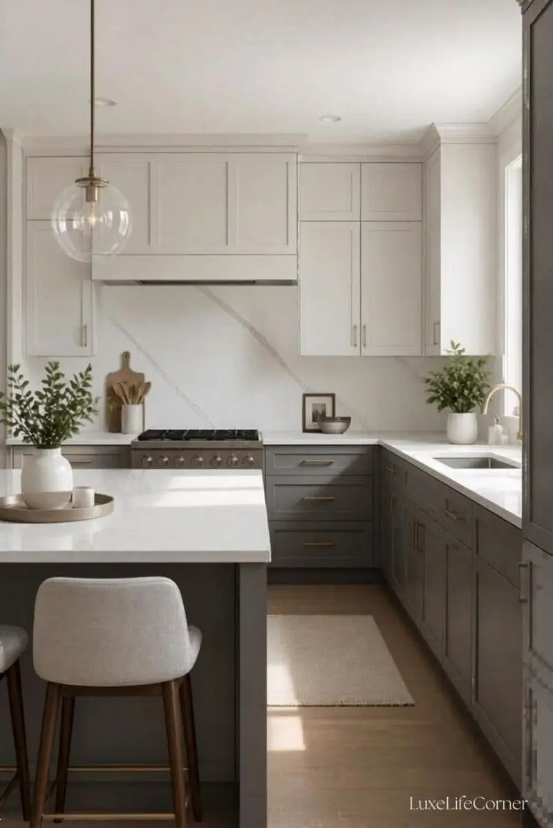 کابینت دو رنگ سفید طوسی
