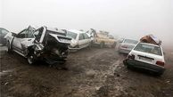 برخورد 5 خودرو در همدان حادثه آفرید / مه گرفتگی جاده عامل آن بود