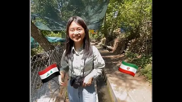 این جوی آب مرز بین ایرانی و عراق است / فیلم دختر چینی در جایی که ایرانی ها نمی شناسند!