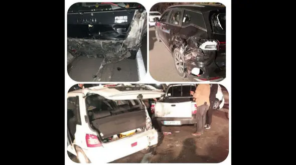 کامیون 13 ماشین را در هم پیچید ! / در تهران رخ داد + عکس ها