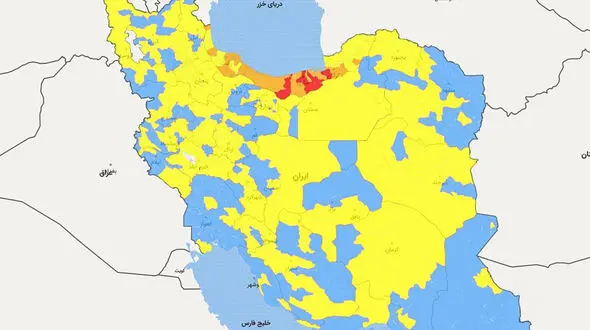  وضعیت جدید رنگ‌بندی مراکز استان‌ها در کرونا+ جزئیات 