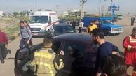 یک مصدوم بر اثر برخورد 2 خودرو سواری در شهرک لیای قزوین 