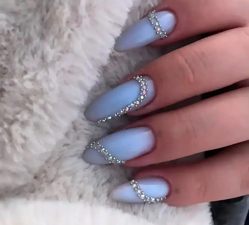 طرح ناخن ابی فیروزه ای