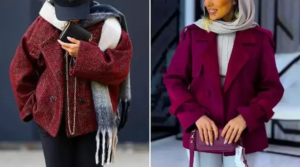 پاییز با کت زرشکی زنانه؛ 15عکس الهام‌ بخش برای شیک‌ پوشان