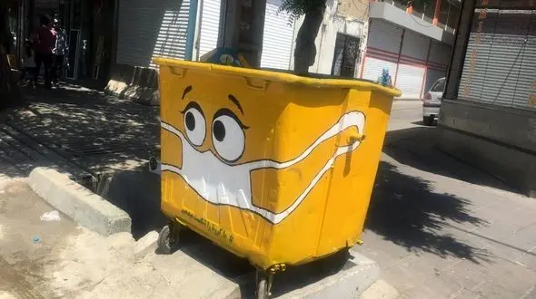 رنگ آمیزی شاد و خلاقانه سطل های زباله در تهران