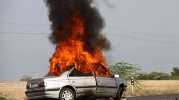 سوخت‌کشی مرگبار در جاده بم–زاهدان / دو سرنشین با 80 درصد سوختگی به بیمارستان رسیدند