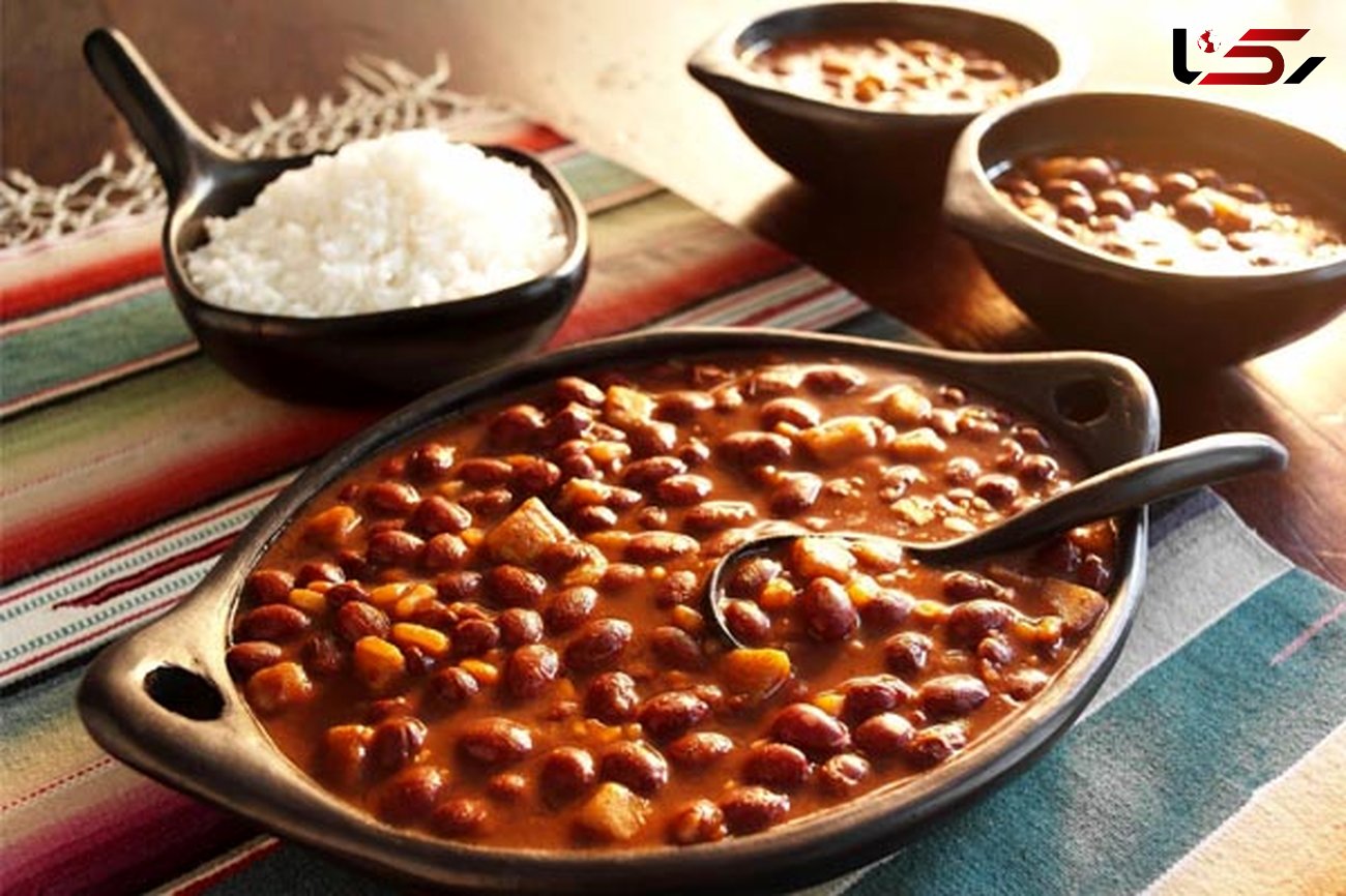 خوراک لوبیا قرمز با برنج 