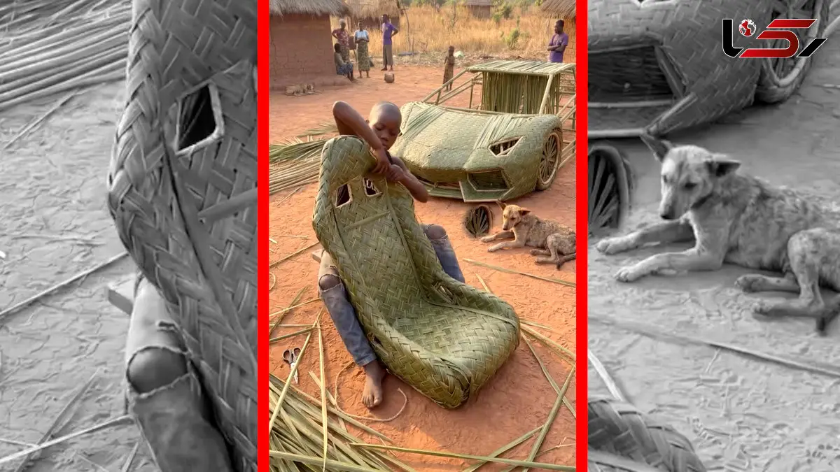 فیلم ساخت لامبورگینی با برگ های نارگیل