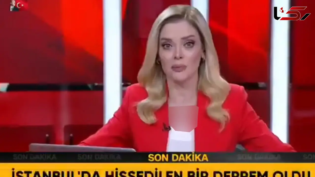 فیلم وحشت از زلزله در برنامه زنده در ترکیه