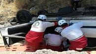 نجات 3 مصدوم حادثه واژگونی خودرو در منطقه ییلاقی سردگاه رودبار