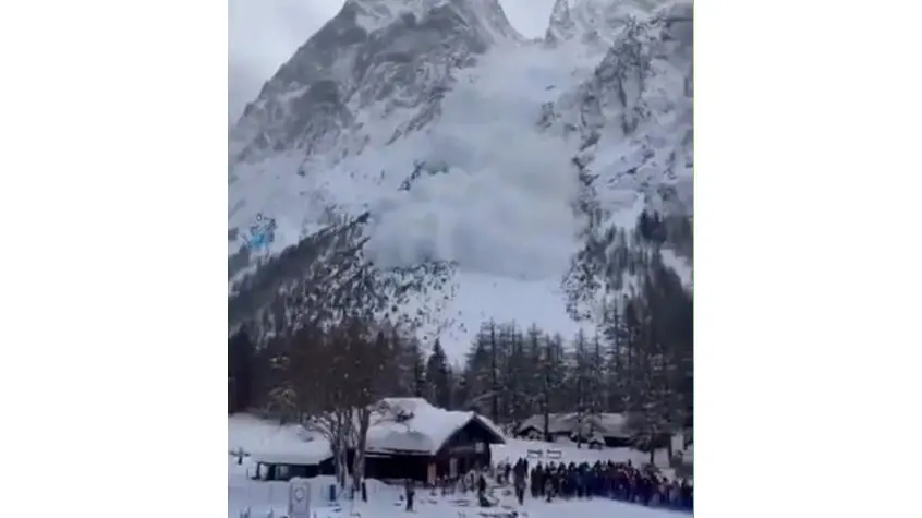 فیلم سقوط مرگبار بهمن در پیست اسکی ایتالیا؛ ۳ نفر جان باختند