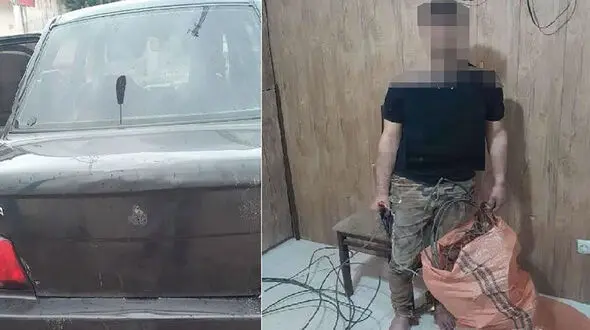 این سارق عامل قطعی برق در بندرانزلی می شد + عکس