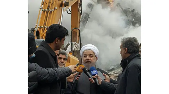 دستورات مهم رئیس جمهور، در محل حادثه پلاسکو+فیلم