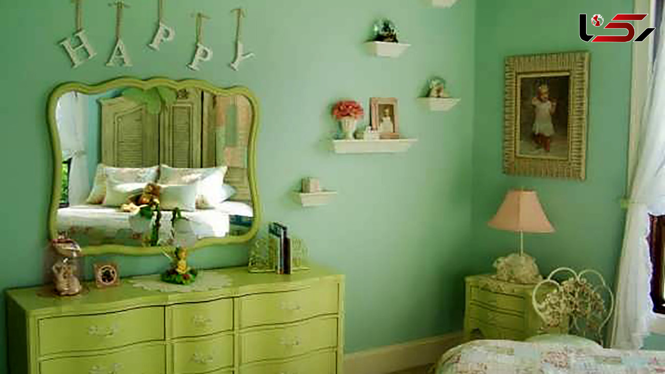دکوراسیون اتاق خواب با تم سبز / عکس