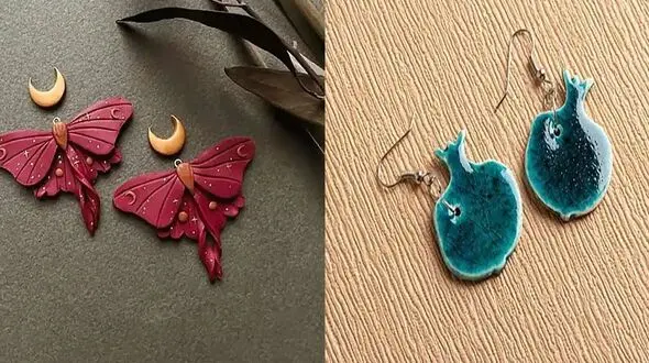 مدل‌ های خاص گوشواره سفالی فانتزی؛ دنیای طرح‌ های جذاب گوشواره