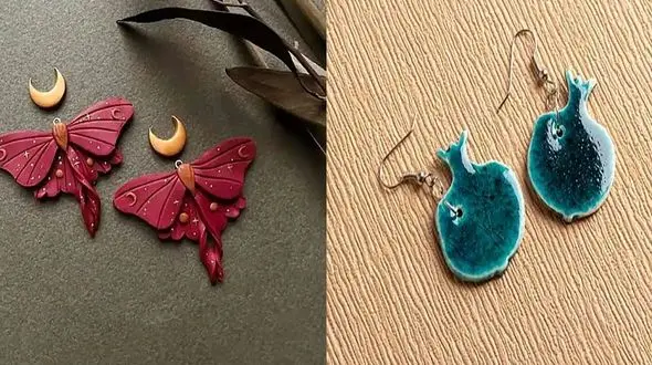 مدل‌ های خاص گوشواره سفالی فانتزی؛ دنیای طرح‌ های جذاب گوشواره