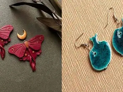 مدل‌ های خاص گوشواره سفالی فانتزی؛ دنیای طرح‌ های جذاب گوشواره