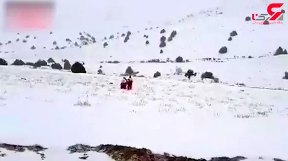 نجات کارگران معدن گانو در برف و کولاک دامغان + فیلم