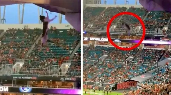 این گربه تماشاگران فوتبال را به خود مشغول کرد + فیلم 