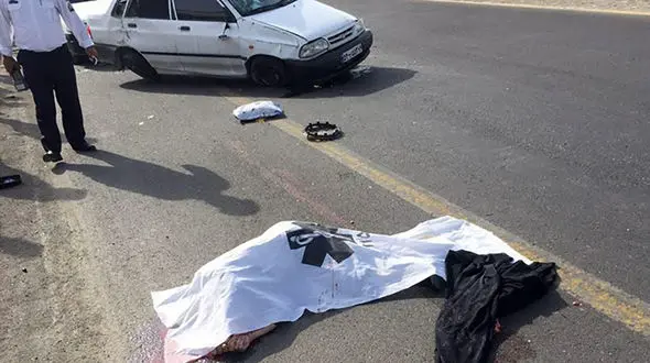 مرگ تلخ 2 کودک بخاطر نبستن کمربند در جاده قزوین