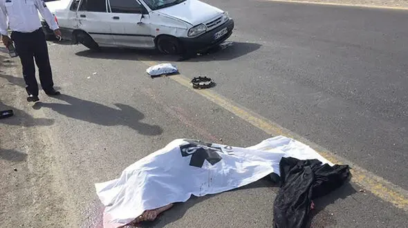مرگ تلخ 2 کودک بخاطر نبستن کمربند در جاده قزوین