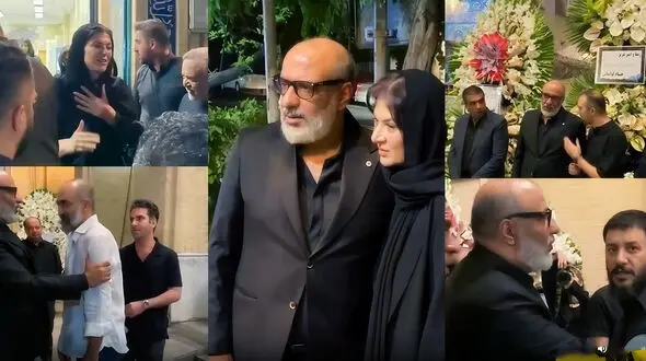 فیلم/ نگاهی به حضور بازیگران در مراسم ختم مادر ریما رامین فر / از جواد عزتی و محسن تنابنده تا نسرین نصرتی و فریبا نادری