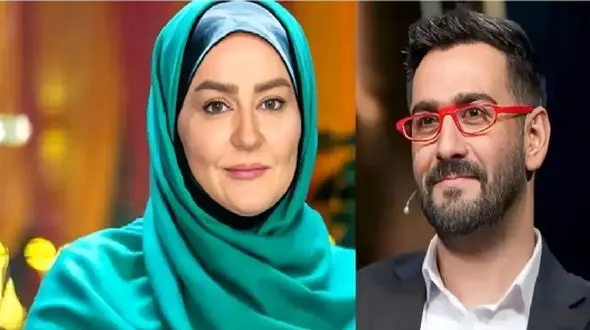 فیلم/ شوخی نعیمه نظام‌دوست با پاپیون قرمز لباس نیما شعبان‌نژاد/ گربه اشرافی کی بودی تو؟؟؟