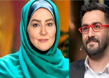 فیلم/ شوخی نعیمه نظام‌دوست با پاپیون قرمز لباس نیما شعبان‌نژاد/ گربه اشرافی کی بودی تو؟؟؟