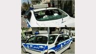حمله وحشیانه یک مسافر به خودروی پلیس در خوی + عکس