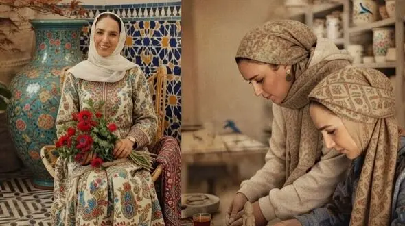 فیلم جشن تولد فوق خاص و عاشقانه سوگل طهماسبی در  سفالگری خانم بازیگر / از کیک تولد جذاب تا لباس گل گلی سفید سوگلی سینمای ایران