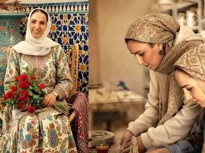 فیلم جشن تولد فوق خاص و عاشقانه سوگل طهماسبی در  سفالگری خانم بازیگر / از کیک تولد جذاب تا لباس گل گلی سفید سوگلی سینمای ایران