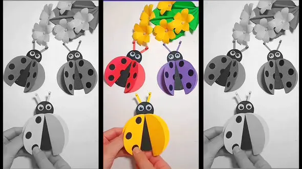 کفشدوزک کاغذی کاردستی جالب برای بچه ها + فیلم