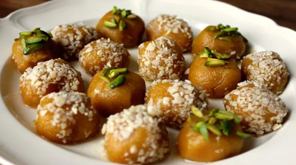 حلوای زعفرانی با آرد سنگک