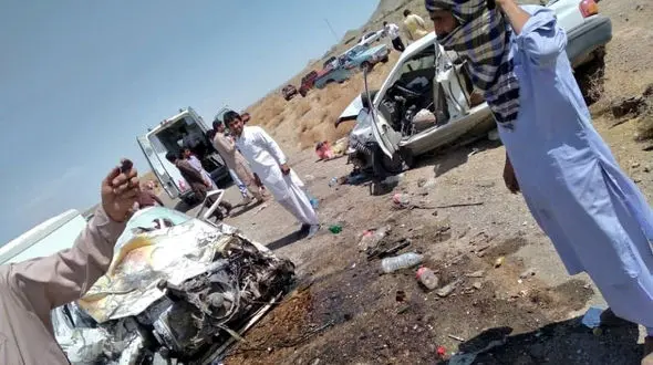 اولین عکس از تصادف مرگبار ظهر امروز زاهدان / 8 کودک کشته شدند