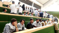 جمعی از دانشجویان نهضت مقاومت فلسطین در مجلس حاضر شدند